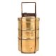 Indian Brass Tiffin Box With Three Carrier Home Decoration