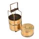 Indian Brass Tiffin Box With Three Carrier Home Decoration