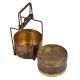Brass Tiffin Box With Two Containers And Brass Strap Frame