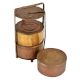 Mixed Metal Tiffin box With Two Copper One Brass Container