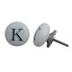 K Flat Alphabet Ceramic Dresser Knob