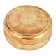 Round Brass Tiffin Box With Tribal Style Delicate Engravings