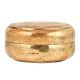 Round Brass Tiffin Box With Tribal Style Delicate Engravings