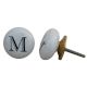 M Flat Alphabet Ceramic Furniture Drawer Knob