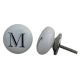 M Flat Alphabet Ceramic Furniture Drawer Knob