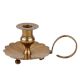 Brass Pot Shaped Candle Stand On a Floral Base With  A Handle
