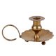 Brass Pot Shaped Candle Stand On a Floral Base With  A Handle