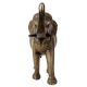 Brass Standing Elephant Trunk Up With Carved Enamel Work