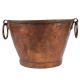 Old Copper Bucket With Ring Handles With A Wide Mouth