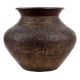 Old Brass Pot Engraved With Flowers And leaves Pattern