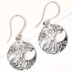 92.5 Sterling Silver Earrings Tree Of Life Wide With Long Roots Drop Earrings