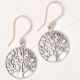 Round Dangle  92.5 Sterling silver Earrings Tree Of life Motif Earrings