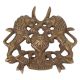 Brass Wall Hanging with Carved Two Lion Hunting Raj put Logo Design