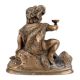 Brass Cherub Prince Statue with  Glass In Hand Italian Renaissance Statue