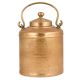 Brass Milk Pot Cylindrical Shape Knob Finial Engraved Cicrcular Lines On Lid