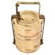 Brass Tiffin Box Two Compartment Lakhi Engraved Kitchenware