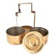 Brass Tiffin Box Two Compartment Lakhi Engraved Kitchenware