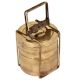 Brass Tiffin Box With Two Compartment And A Brass Strap Frame