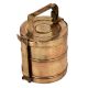 Round Brass Tiffin Box With Two Storage Box And Stand