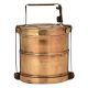 Round Brass Tiffin Box With Two Storage Box And Stand