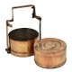 Round Brass Tiffin Box With Two Storage Box And Stand
