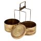 Brass Two Tier Tiffin Box With owner Name Engraved On the Top Container