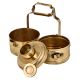 Traditional Brass Tiffin Box With A Small Fixed Container On Top