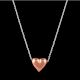 92.5 Sterling Silver Necklace With Heart Shape Pendant In Rose Gold Polish