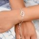 92.5 Sterling Silver Bracelet Adjustable With Heart Love Charm