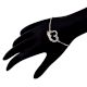92.5 Sterling Silver Bracelet Adjustable With Heart Love Charm