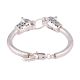 92.5 Sterling Silver Bracelet Adjustable Kadaa Two Tiger Face With Ring In Mouth