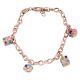 Rose Gold 92.5 Sterling silver Charm Bracelet Colorful Adjustable Jewelry