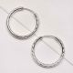 92.5 Sterling Silver Hoop Earrings Textured Bali For Women