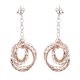Gold Plated 92.5 Sterling Silver Earrings Circular Drop Danglers