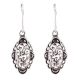 92.5 Sterling Silver Earrings Floral Pattern Filigree Drop Danglers