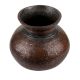 Asian Copper Pot With Engraved Calligraphy Design wide mouth