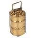 Indian Brass Tiffin Box With Three Containers Thick Frame With lock