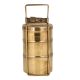 Indian Brass Tiffin Box With Three Containers Thick Frame With lock