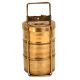 Brass Tiffin Box With Three Storage Box Thin Frame and Lock