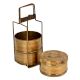 Brass Tiffin Box With Three Storage Box Thin Frame and Lock