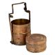 Brass Tiffin Box Three Container Single Lid Thick Frame