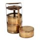 Functional  Brass Tiffin Box With Three Containers And Thick Locking Frame