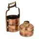 Brass Tiffin Box Three Storage Additional Small Box And Thick Metal Frame