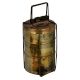 Brass Three Tier Tiffin Box Thin Brass Strap Frame And Frame
