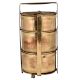 Brass Tiffin Box With Three Tier Disc Frame And Latch on The Top Container