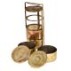 Brass Ring Tiffin Box With Four Containers and metal Frame