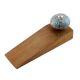 Blue Circles Crackle Ceramic Wooden Door Stopper
