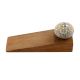 Light Yellow Floral Crackle Wooden Door Stopper