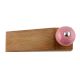 Pink Black Crackle Ceramic Wooden Door Stopper