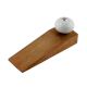 White Crackle Ceramic Wooden Door Stopper
